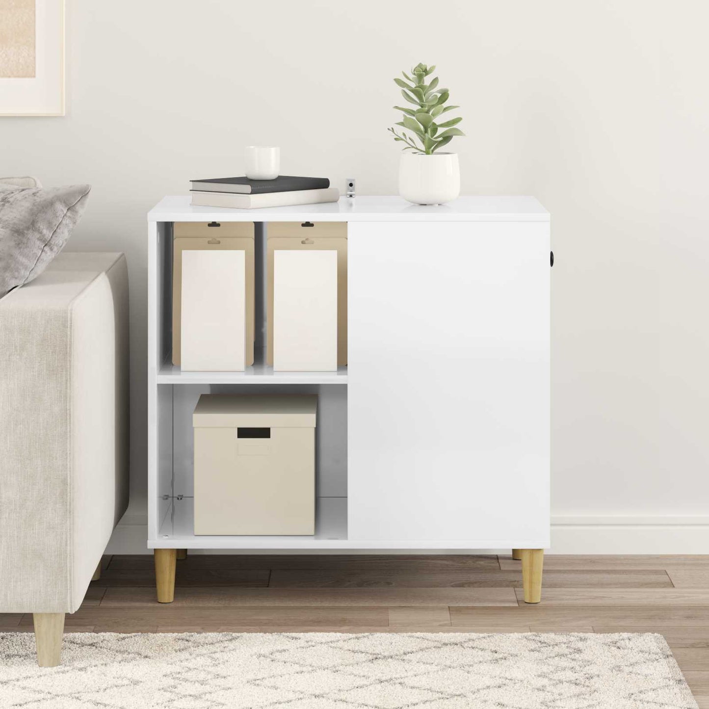 Cat House Gloss White 72 x 42.5 x 70 cm Engineered Wood