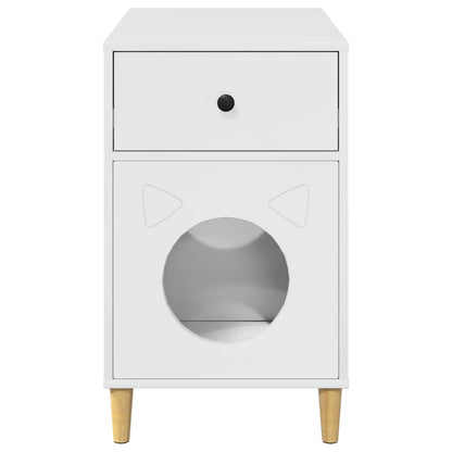 Cat House Gloss White 72 x 42.5 x 70 cm Engineered Wood
