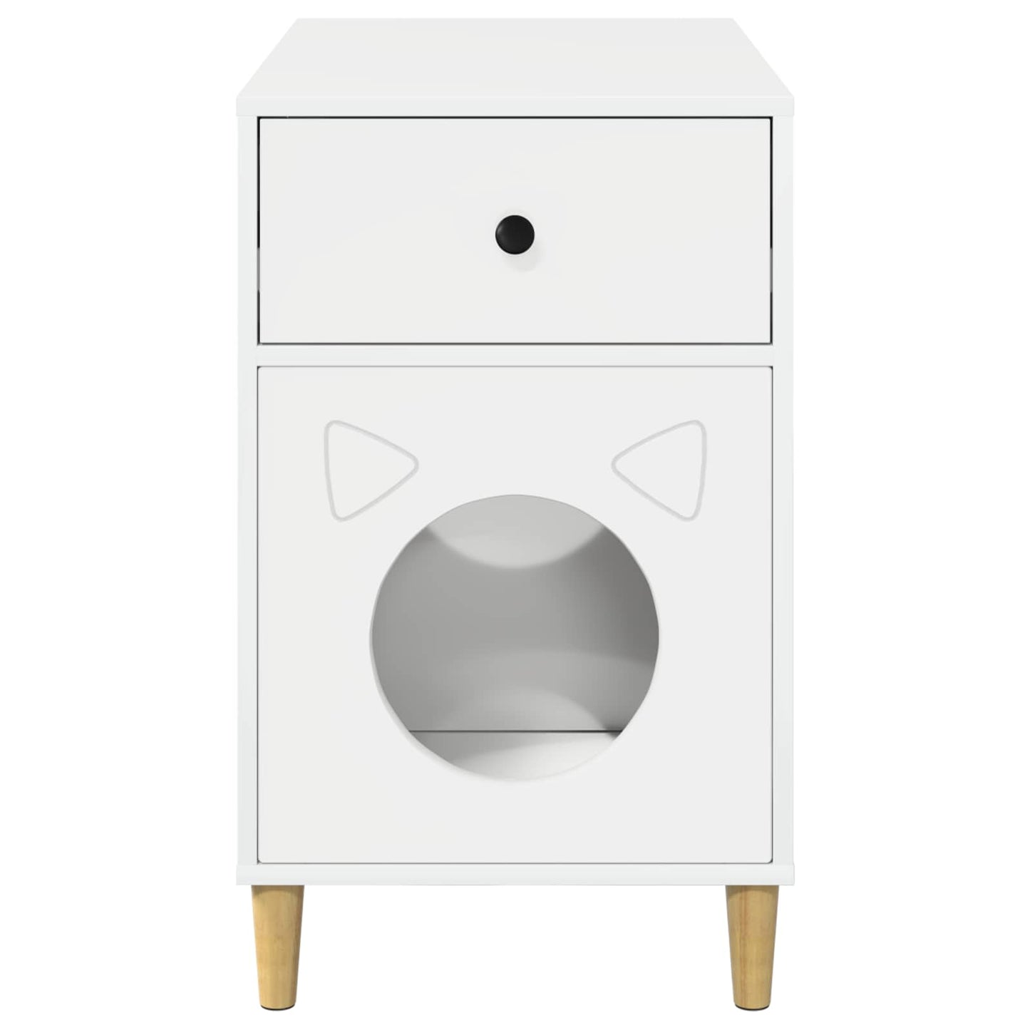 Cat House Gloss White 72 x 42.5 x 70 cm Engineered Wood