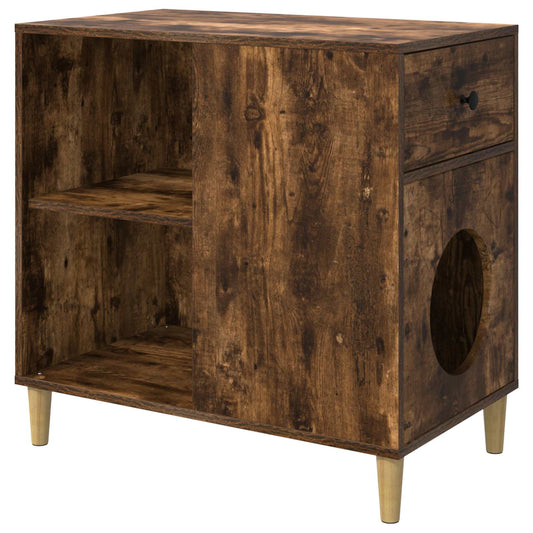 Cat House Smoked Oak 72 x 42.5 x 70 cm Engineered Wood