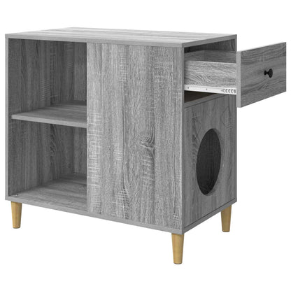 Cat House Grey Sonoma 72 x 42.5 x 70 cm Engineered Wood