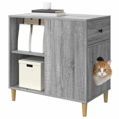 Cat House Grey Sonoma 72 x 42.5 x 70 cm Engineered Wood