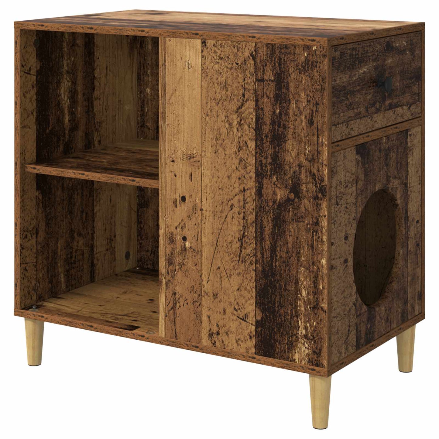 Cat House Old Wood 72 x 42.5 x 70 cm Engineered Wood