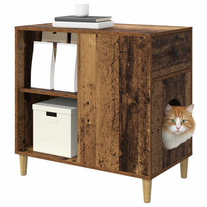 Cat House Old Wood 72 x 42.5 x 70 cm Engineered Wood