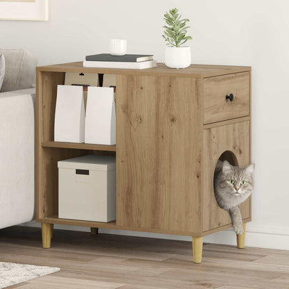 Cat House Artisian Oak 72 x 42.5 x 70 cm Engineered Wood