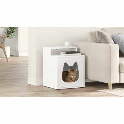Cat House White 42.5 x 40 x 53.5 cm Engineered Wood