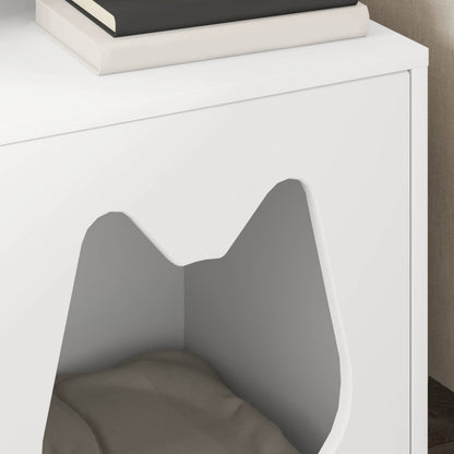 Cat House White 42.5 x 40 x 53.5 cm Engineered Wood