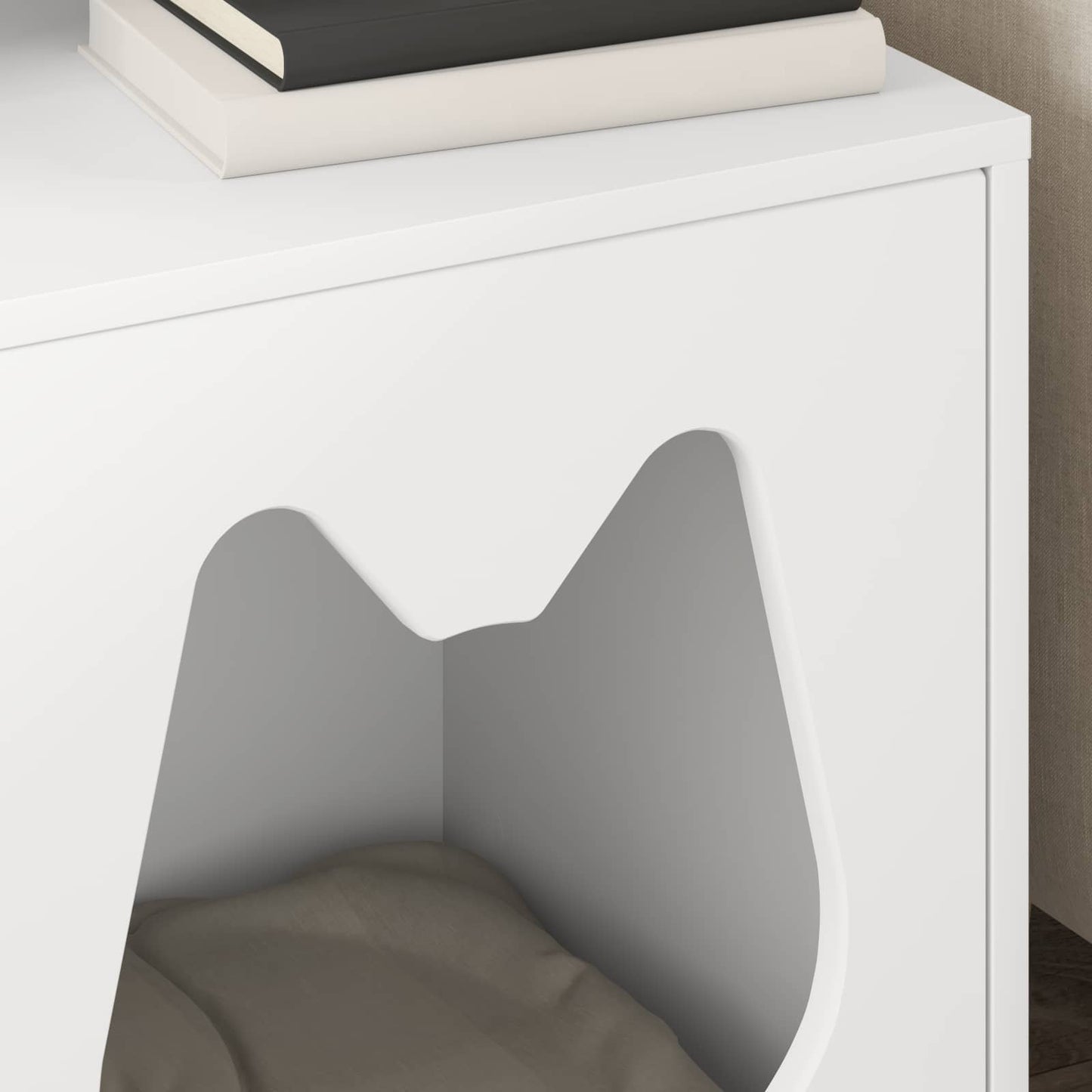 Cat House White 42.5 x 40 x 53.5 cm Engineered Wood