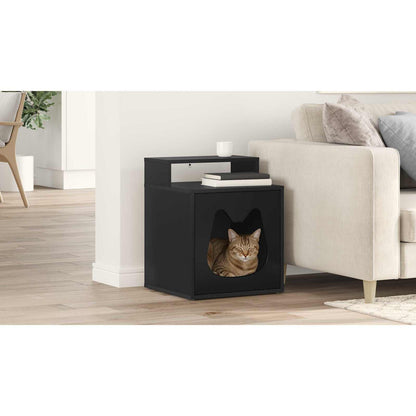 Cat House Black 42.5 x 40 x 53.5 cm Engineered Wood