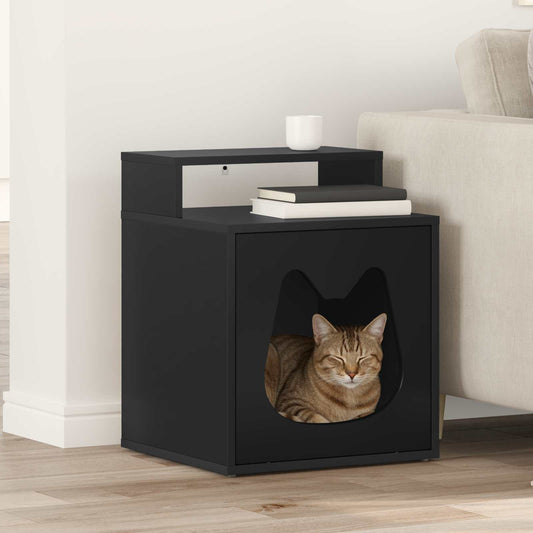 Cat House Black 42.5 x 40 x 53.5 cm Engineered Wood