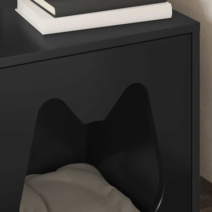 Cat House Black 42.5 x 40 x 53.5 cm Engineered Wood