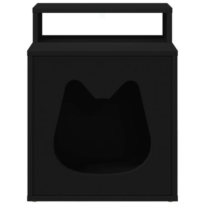Cat House Black 42.5 x 40 x 53.5 cm Engineered Wood