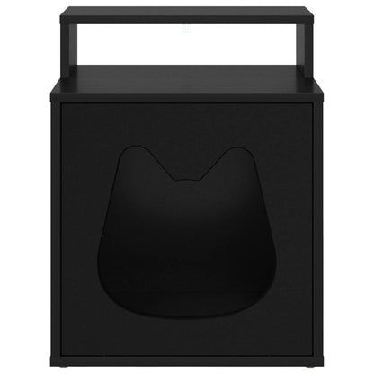 Cat House Black 42.5 x 40 x 53.5 cm Engineered Wood