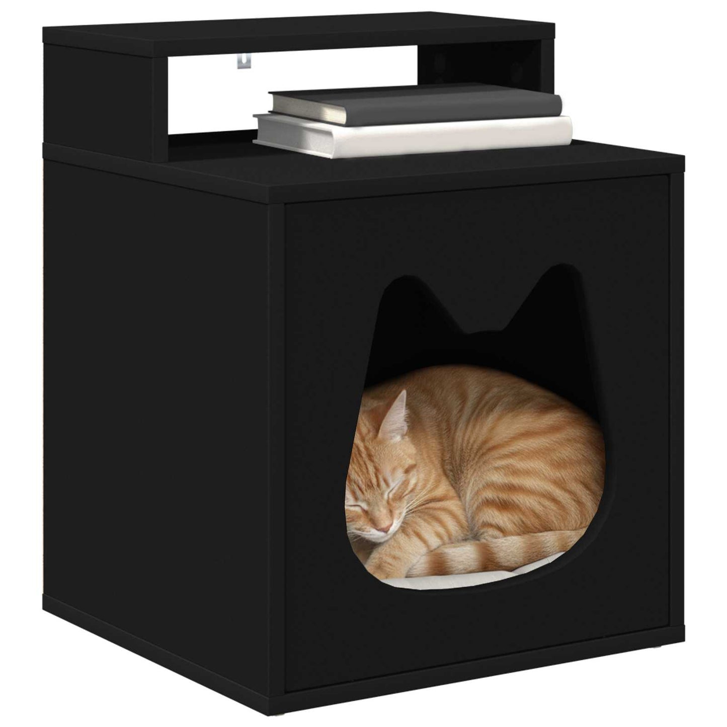 Cat House Black 42.5 x 40 x 53.5 cm Engineered Wood