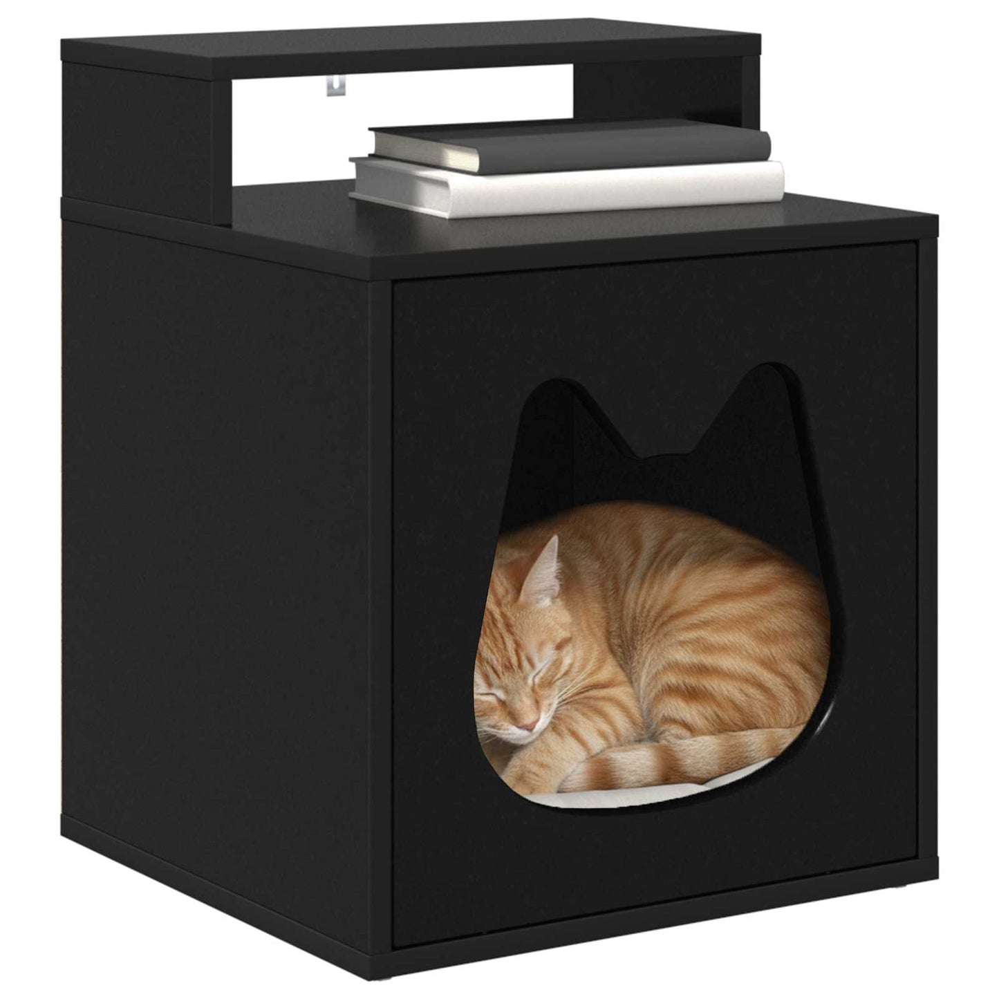 Cat House Black 42.5 x 40 x 53.5 cm Engineered Wood