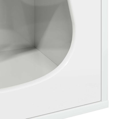 Cat House Gloss White 42.5 x 40 x 53.5 cm Engineered Wood