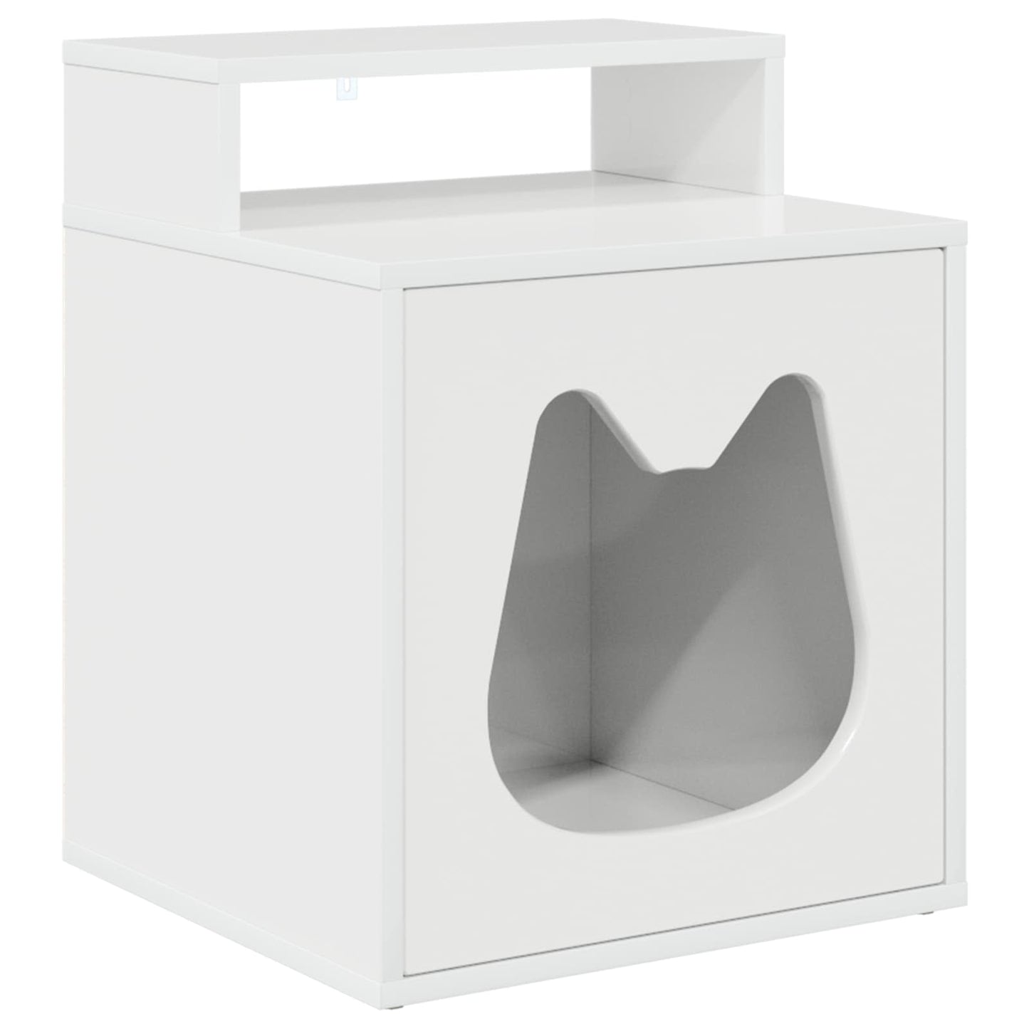 Cat House Gloss White 42.5 x 40 x 53.5 cm Engineered Wood
