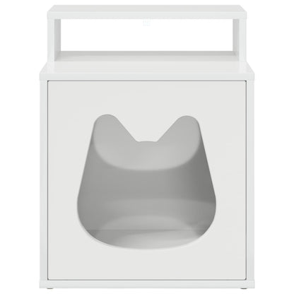 Cat House Gloss White 42.5 x 40 x 53.5 cm Engineered Wood