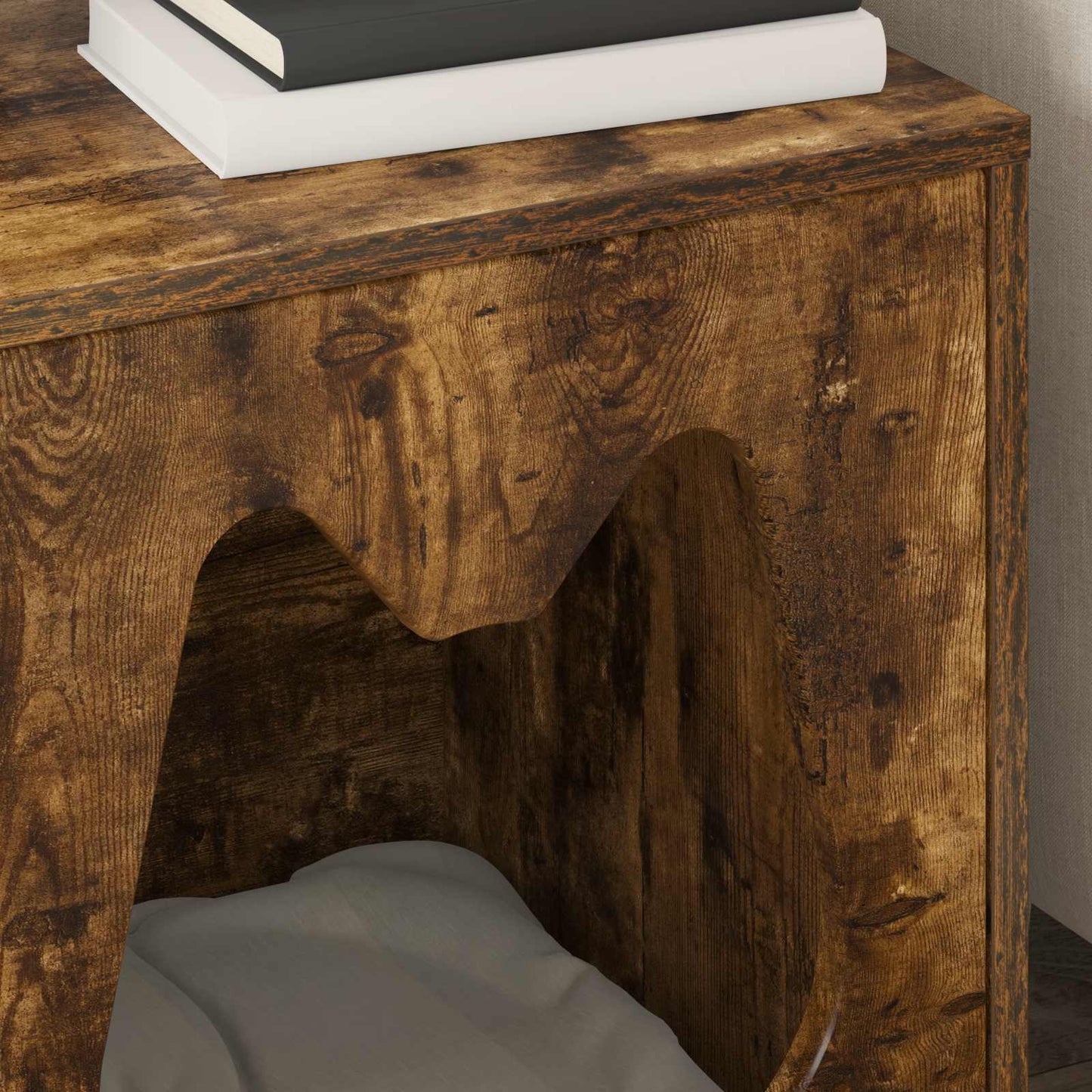 Cat House Smoked Oak 42.5 x 40 x 53.5 cm Engineered Wood
