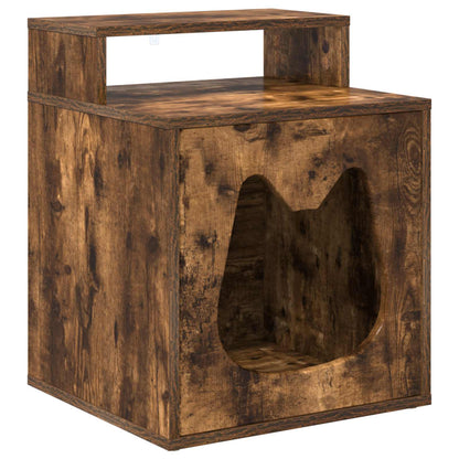 Cat House Smoked Oak 42.5 x 40 x 53.5 cm Engineered Wood