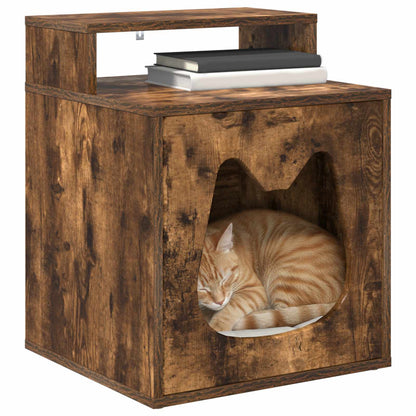 Cat House Smoked Oak 42.5 x 40 x 53.5 cm Engineered Wood