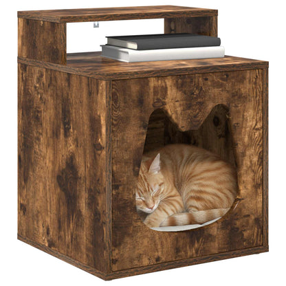 Cat House Smoked Oak 42.5 x 40 x 53.5 cm Engineered Wood