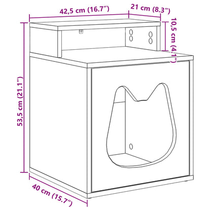 Cat House Grey Sonoma 42.5 x 40 x 53.5 cm Engineered Wood