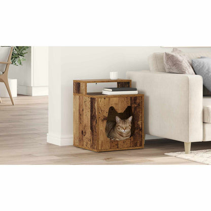 Cat House Old Wood 42.5 x 40 x 53.5 cm Engineered Wood