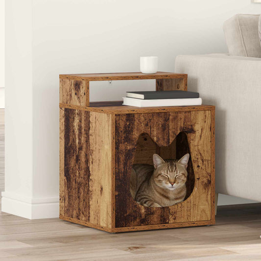 Cat House Old Wood 42.5 x 40 x 53.5 cm Engineered Wood