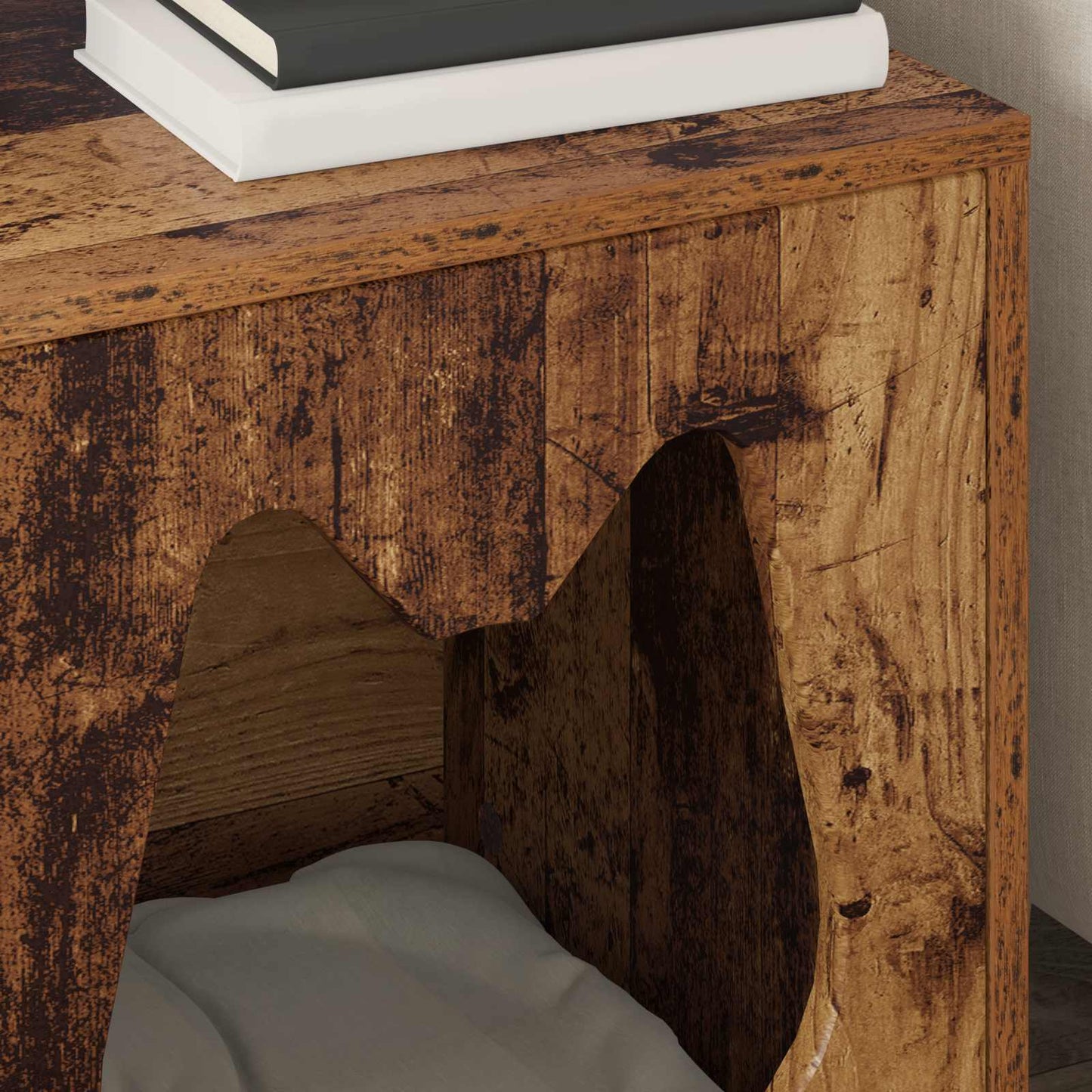 Cat House Old Wood 42.5 x 40 x 53.5 cm Engineered Wood
