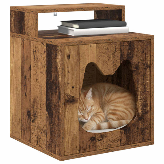 Cat House Old Wood 42.5 x 40 x 53.5 cm Engineered Wood