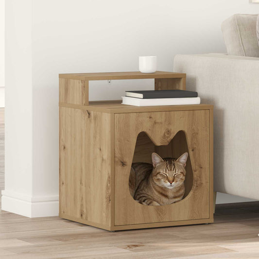 Cat House Artisian Oak 42.5 x 40 x 53.5 cm Engineered Wood