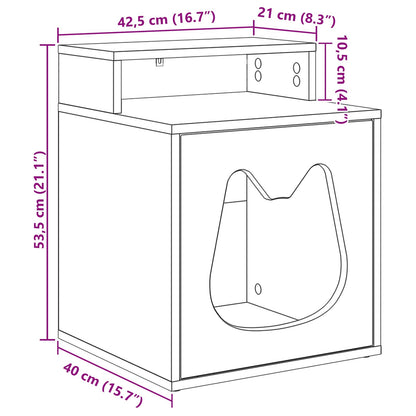 Cat House Artisian Oak 42.5 x 40 x 53.5 cm Engineered Wood