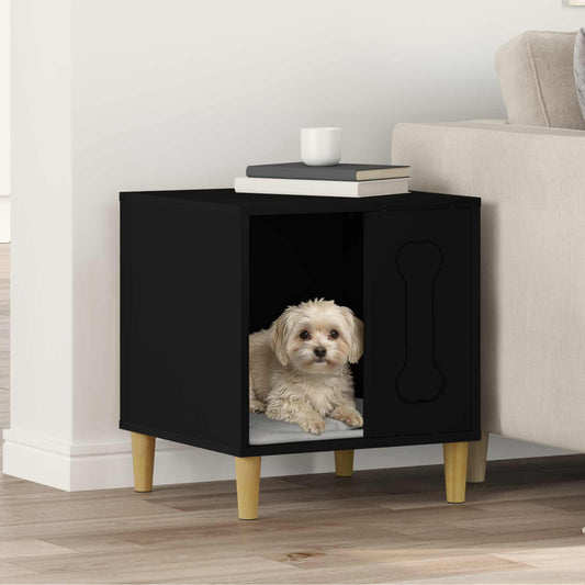 Dog House Black 44 x 42 x 49 cm Engineered Wood