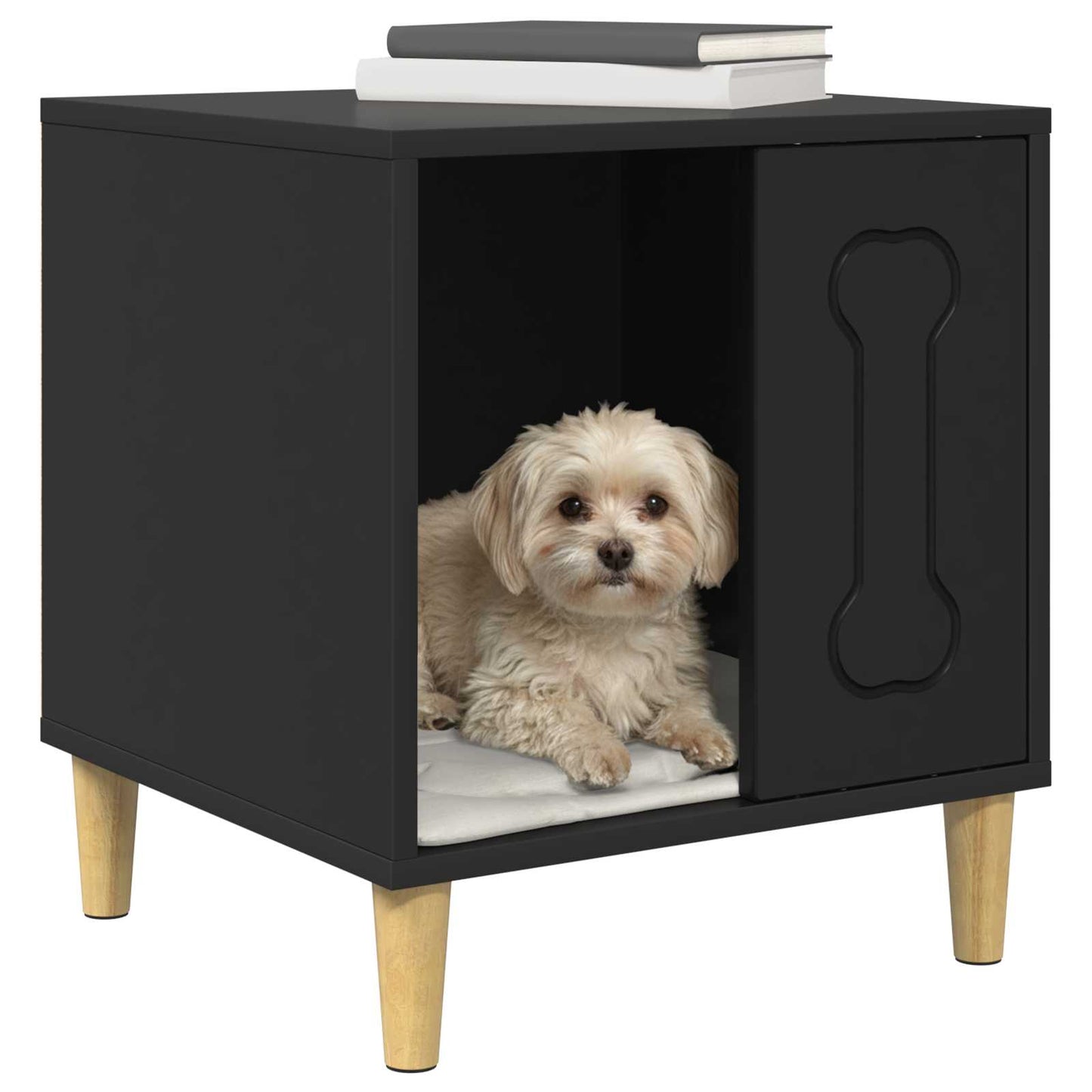 Dog House Black 44 x 42 x 49 cm Engineered Wood