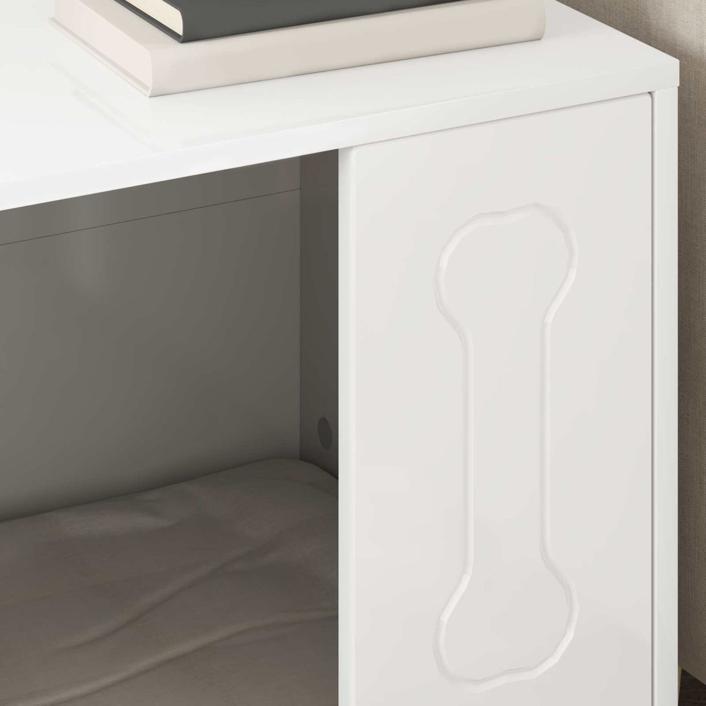 Dog House Gloss White 44 x 42 x 49 cm Engineered Wood