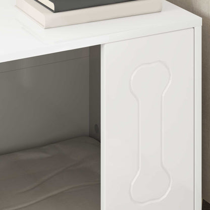 Dog House Gloss White 44 x 42 x 49 cm Engineered Wood
