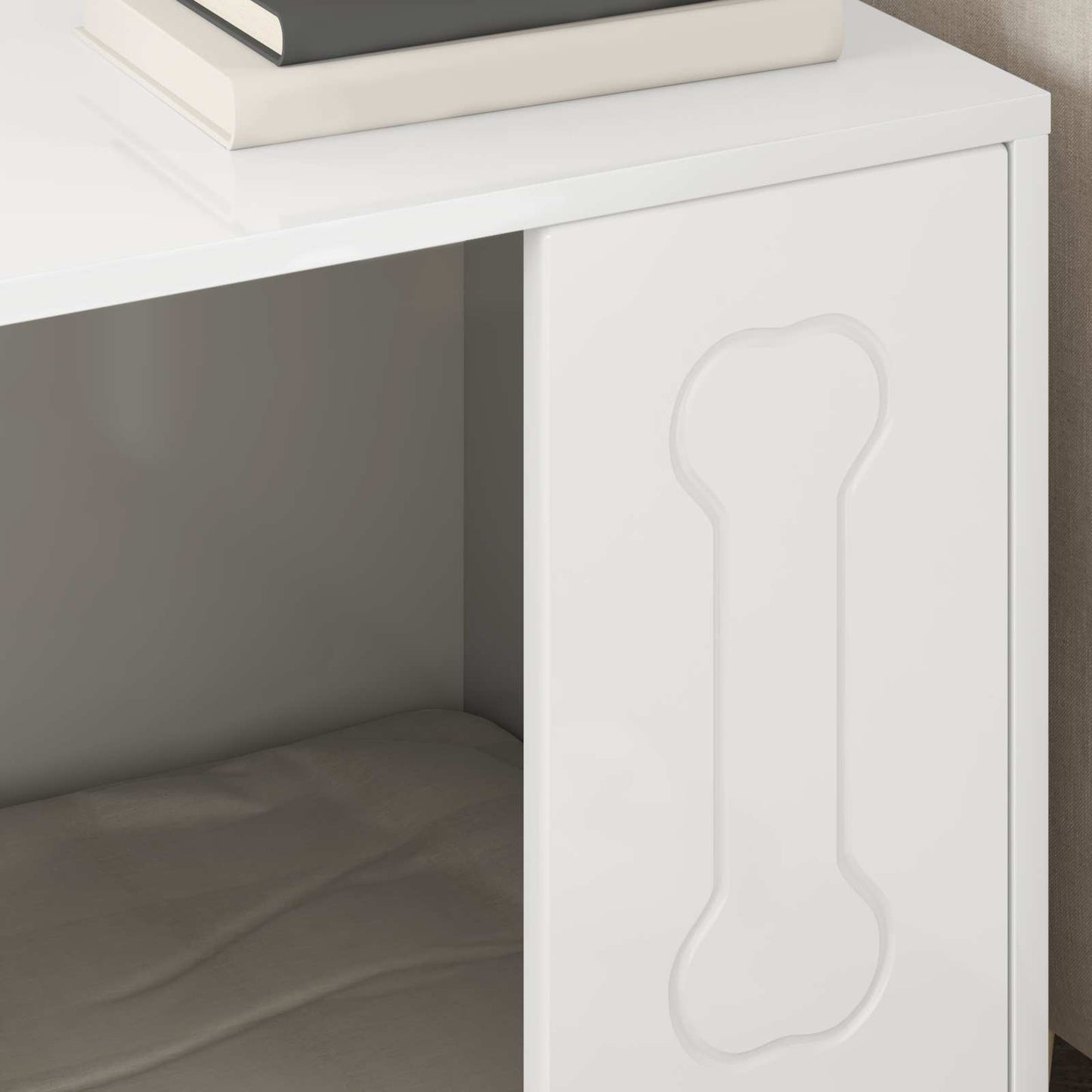 Dog House Gloss White 44 x 42 x 49 cm Engineered Wood