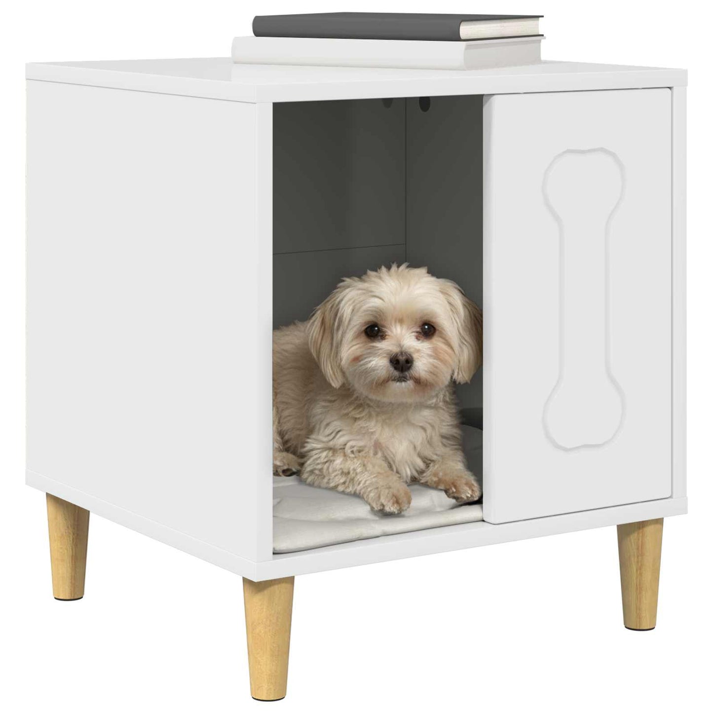 Dog House Gloss White 44 x 42 x 49 cm Engineered Wood
