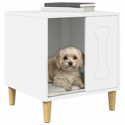 Dog House Gloss White 44 x 42 x 49 cm Engineered Wood