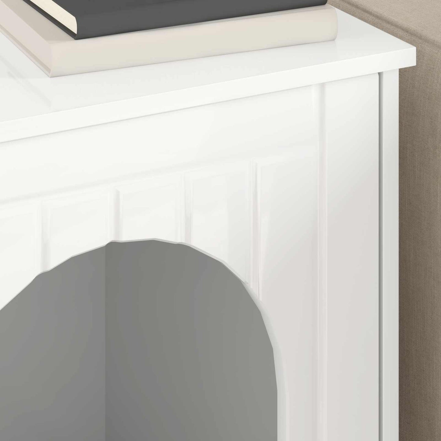Cat House Gloss White 53 x 52 x 62 cm Engineered Wood