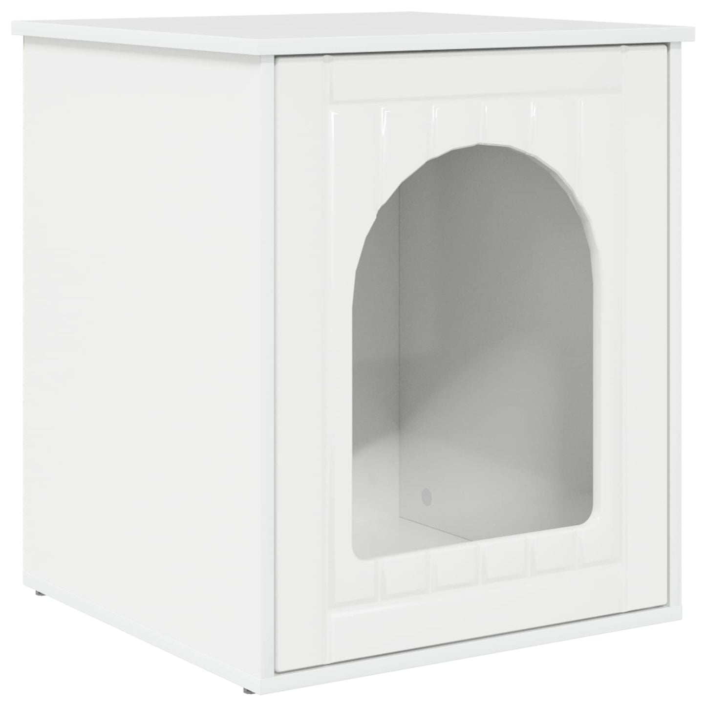 Cat House Gloss White 53 x 52 x 62 cm Engineered Wood