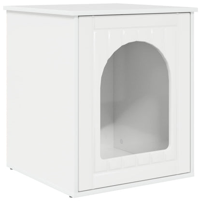 Cat House Gloss White 53 x 52 x 62 cm Engineered Wood