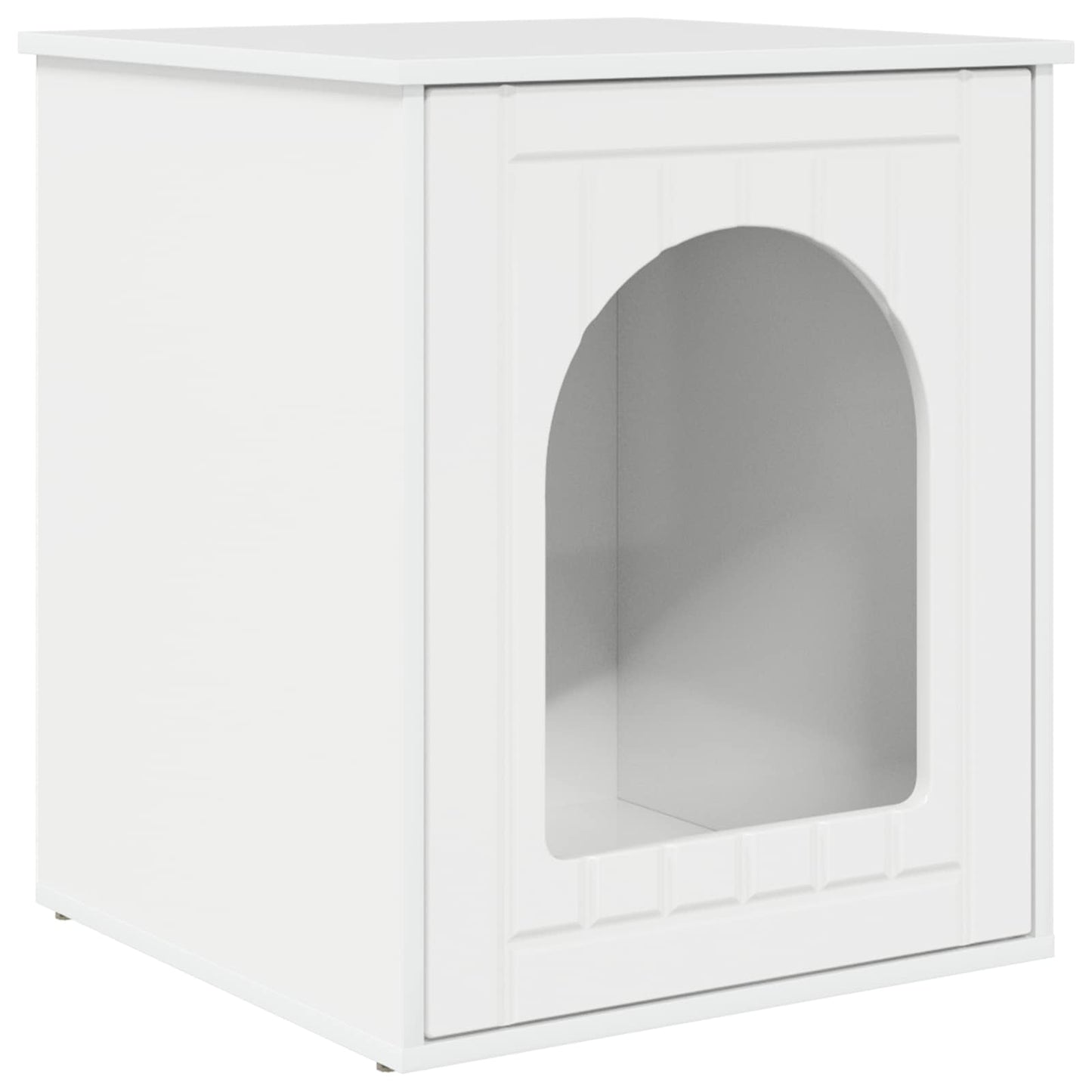 Cat House Gloss White 53 x 52 x 62 cm Engineered Wood