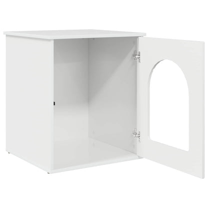 Cat House Gloss White 53 x 52 x 62 cm Engineered Wood