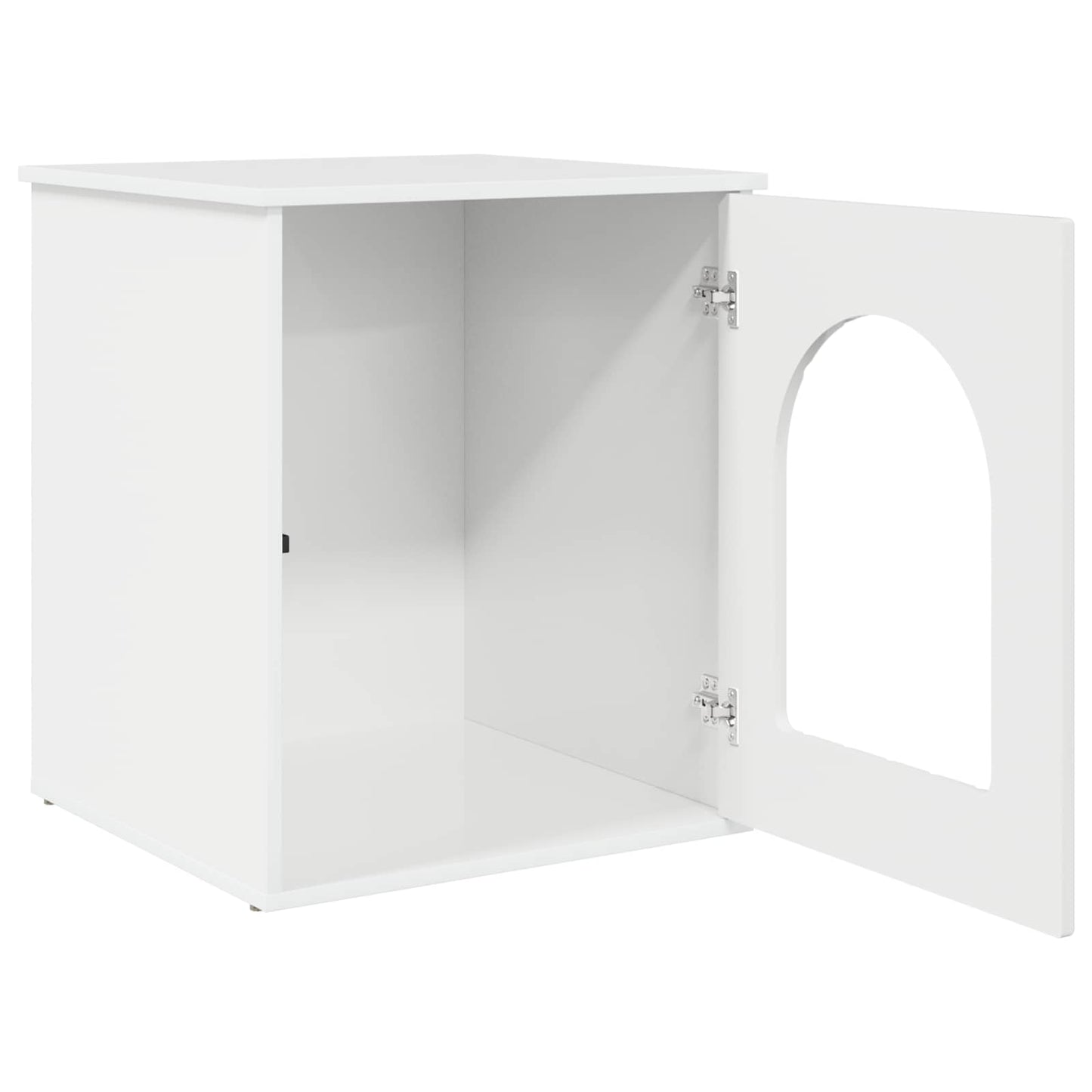 Cat House Gloss White 53 x 52 x 62 cm Engineered Wood