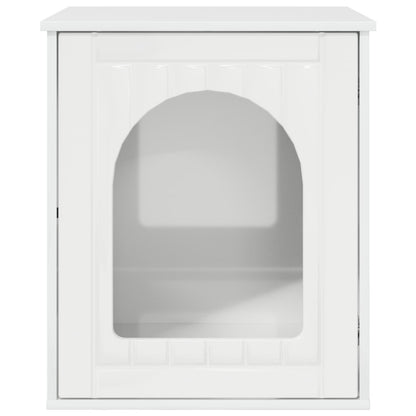 Cat House Gloss White 53 x 52 x 62 cm Engineered Wood