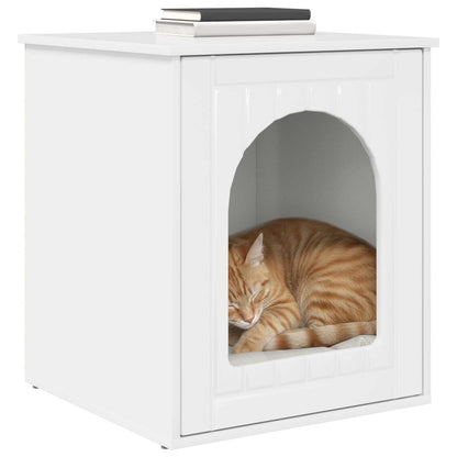Cat House Gloss White 53 x 52 x 62 cm Engineered Wood