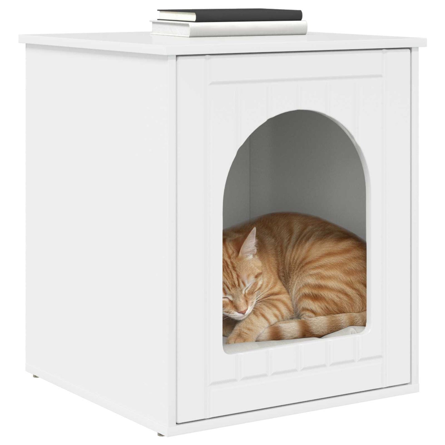 Cat House Gloss White 53 x 52 x 62 cm Engineered Wood