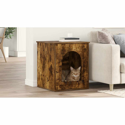 Cat House Smoked Oak 53 x 52 x 62 cm Engineered Wood